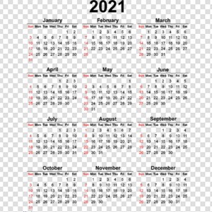 2021 Calendar 2021 
